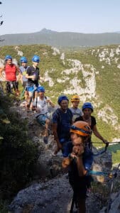 Via ferrata Thaurac dans l'Hérault, parcours aérien et varié.