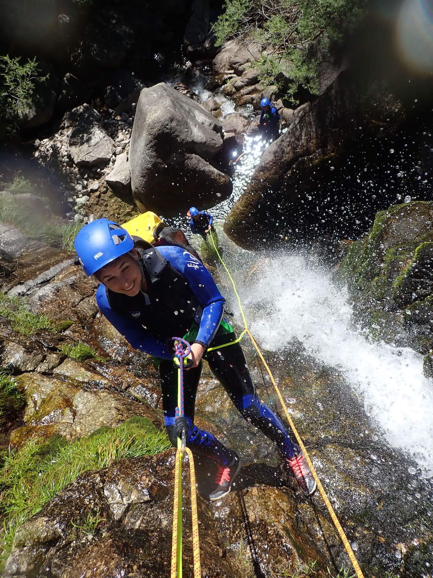 rappel dans le canyon des cascades d'Orgon