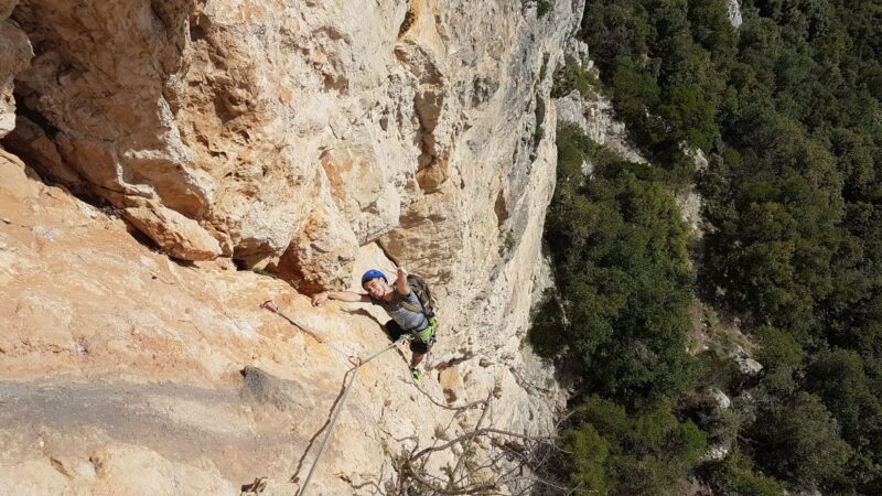 Escalade de grande voie au Mont Hortus dans l'Hérault