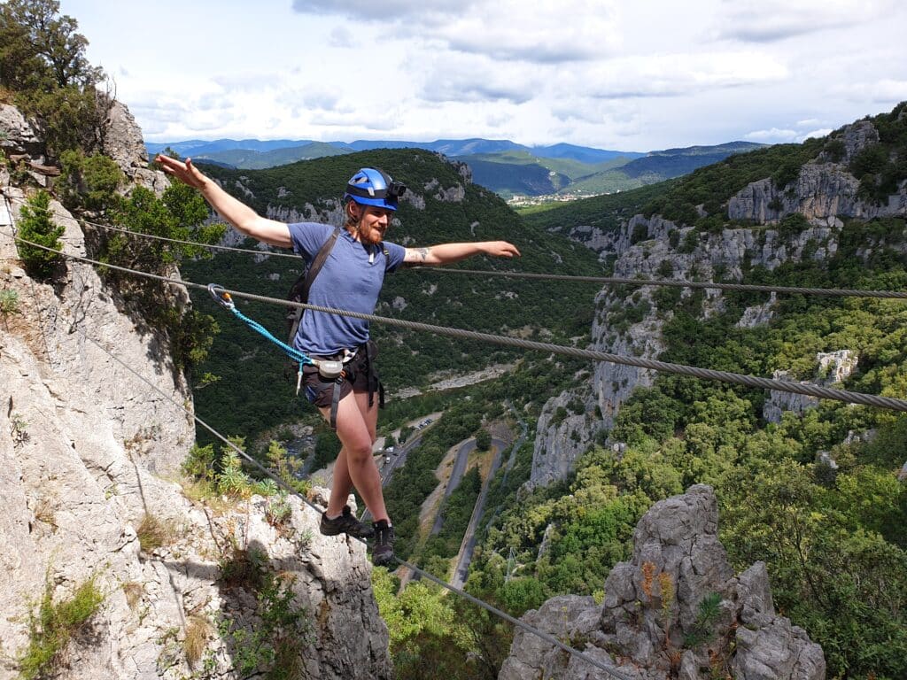 via ferrata en Occitanie, la via ferrata du Thaurac