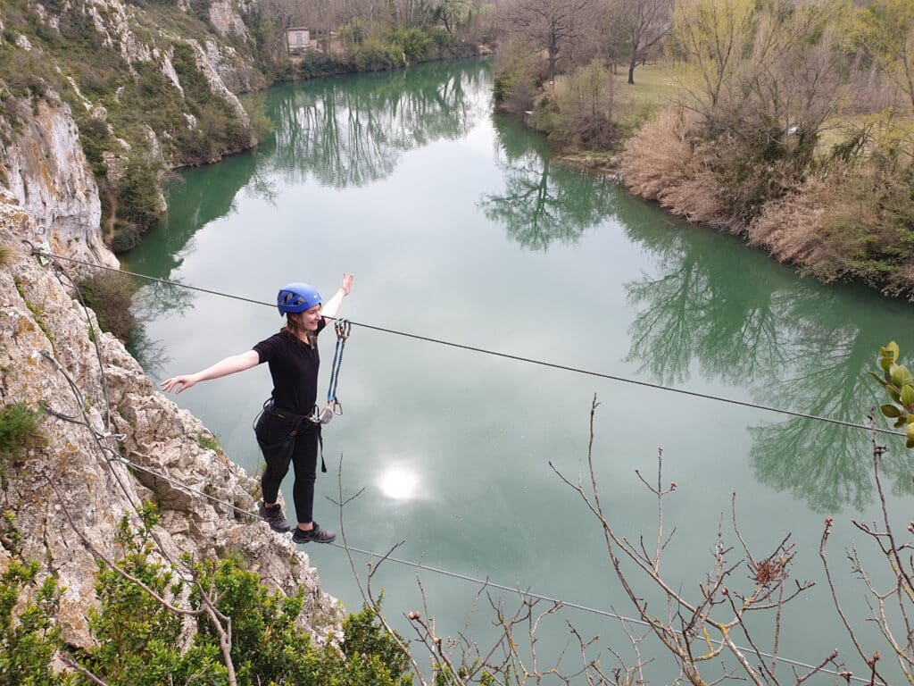 Le pont de singe, superbe final de a via ferrata !